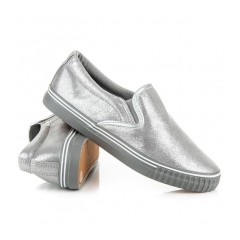 Dámske šedé pohodlné slip on - R51G (Veľkosť 38)