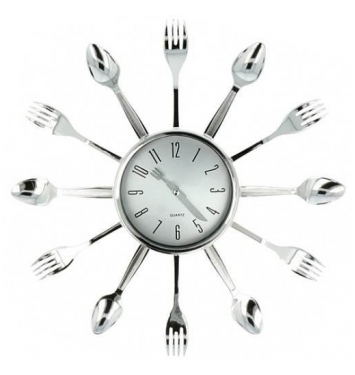 Nástenné hodiny 14 cm strieborné