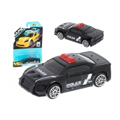 Kovový model policajného auta 7 cm čierny