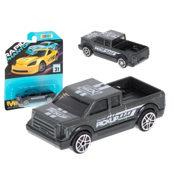 Kovový model auta Pick up 7 cm sivý
